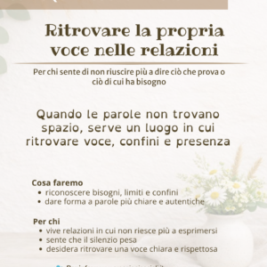 RITROVARE LA PROPRIA VOCE NELLE RELAZIONI