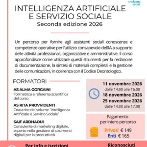 Intelligenza Artificiale e Servizio Sociale – Seconda edizione 2026