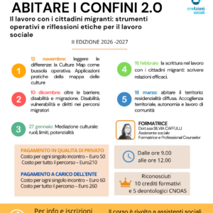 ABITARE I CONFINI 2.0 Il lavoro con i cittadini migranti: strumenti operativi e riflessioni etiche per il lavoro sociale II EDIZIONE 2026-2027